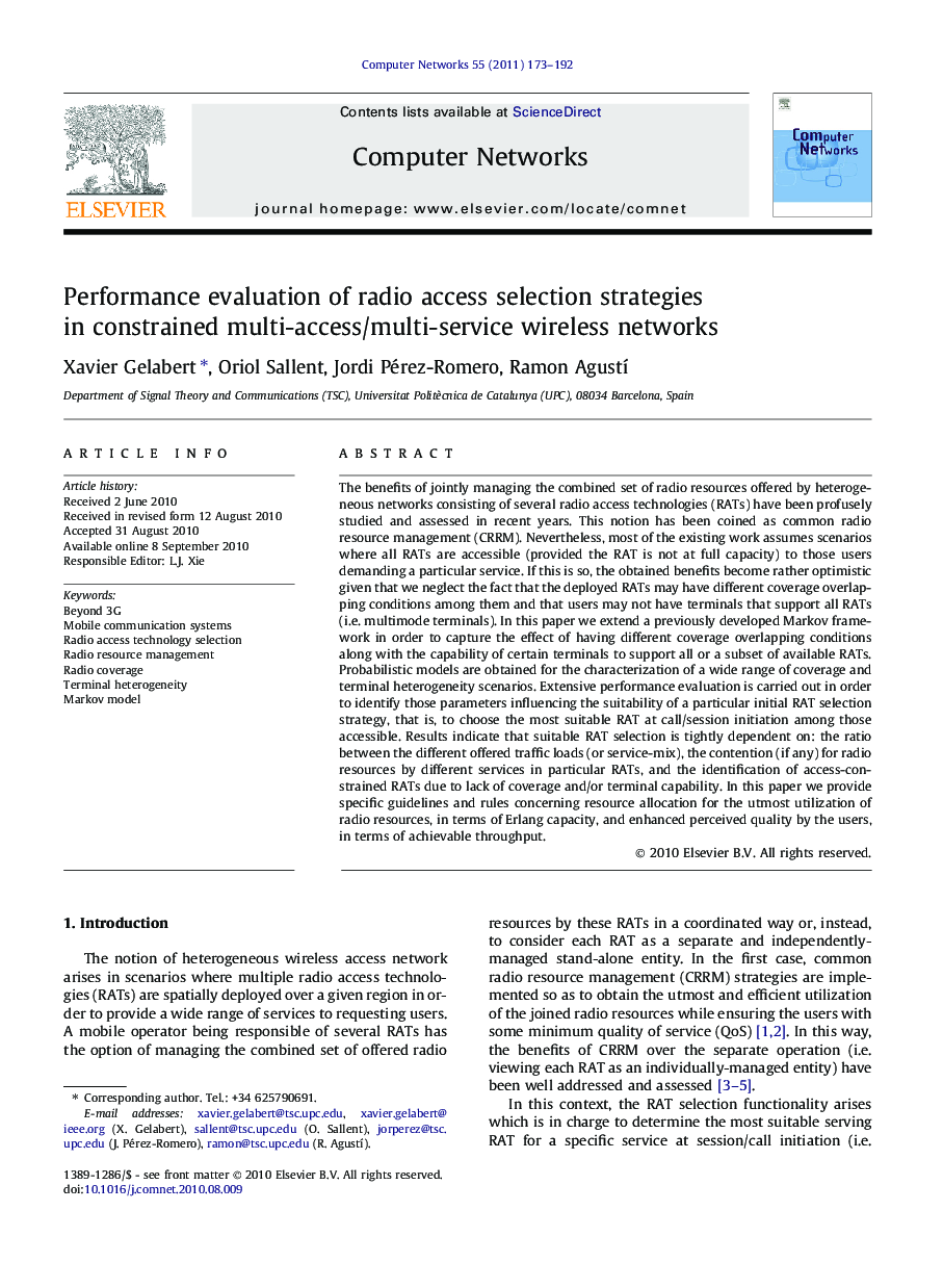 Performance evaluation of radio access selection strategies in constrained multi-access/multi-service wireless networks