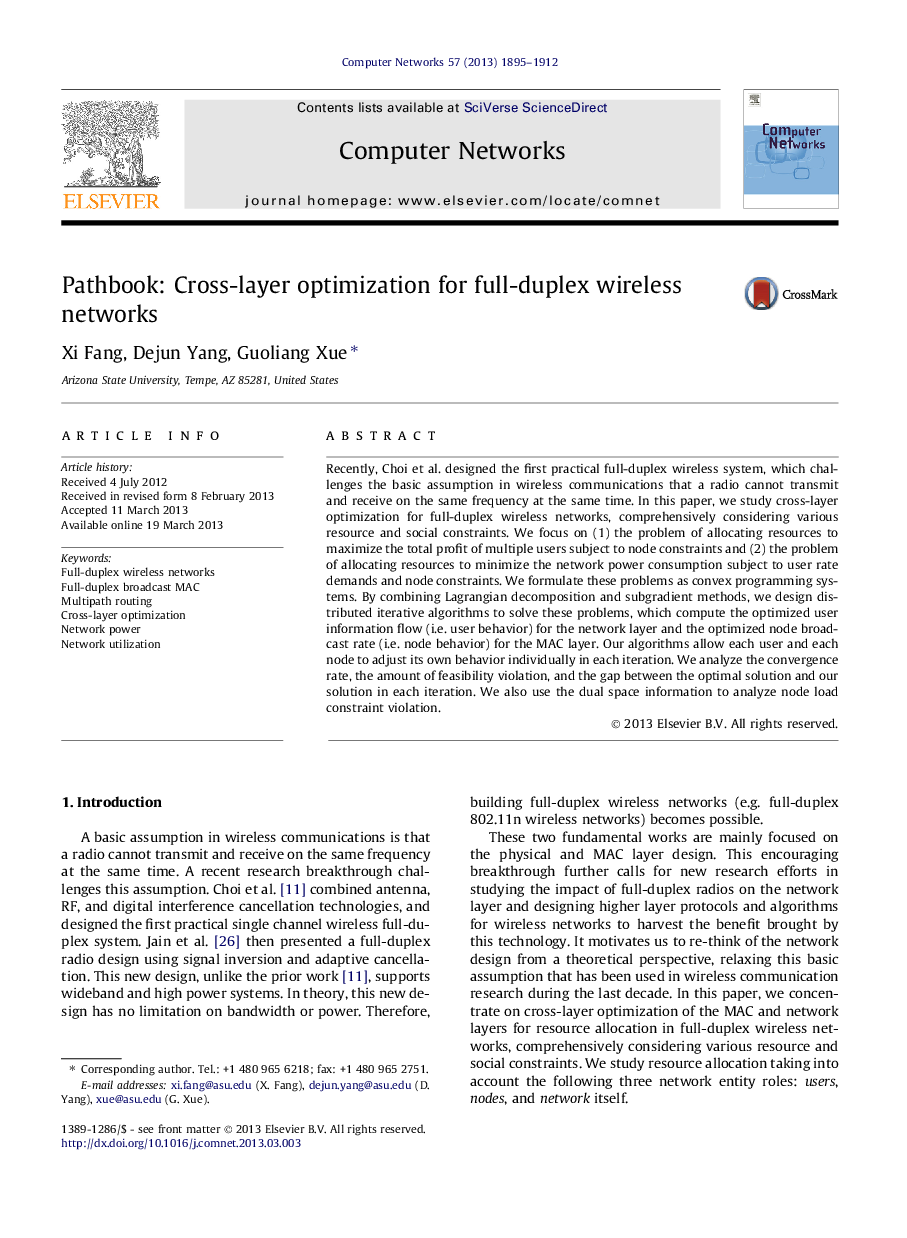 Pathbook: Cross-layer optimization for full-duplex wireless networks