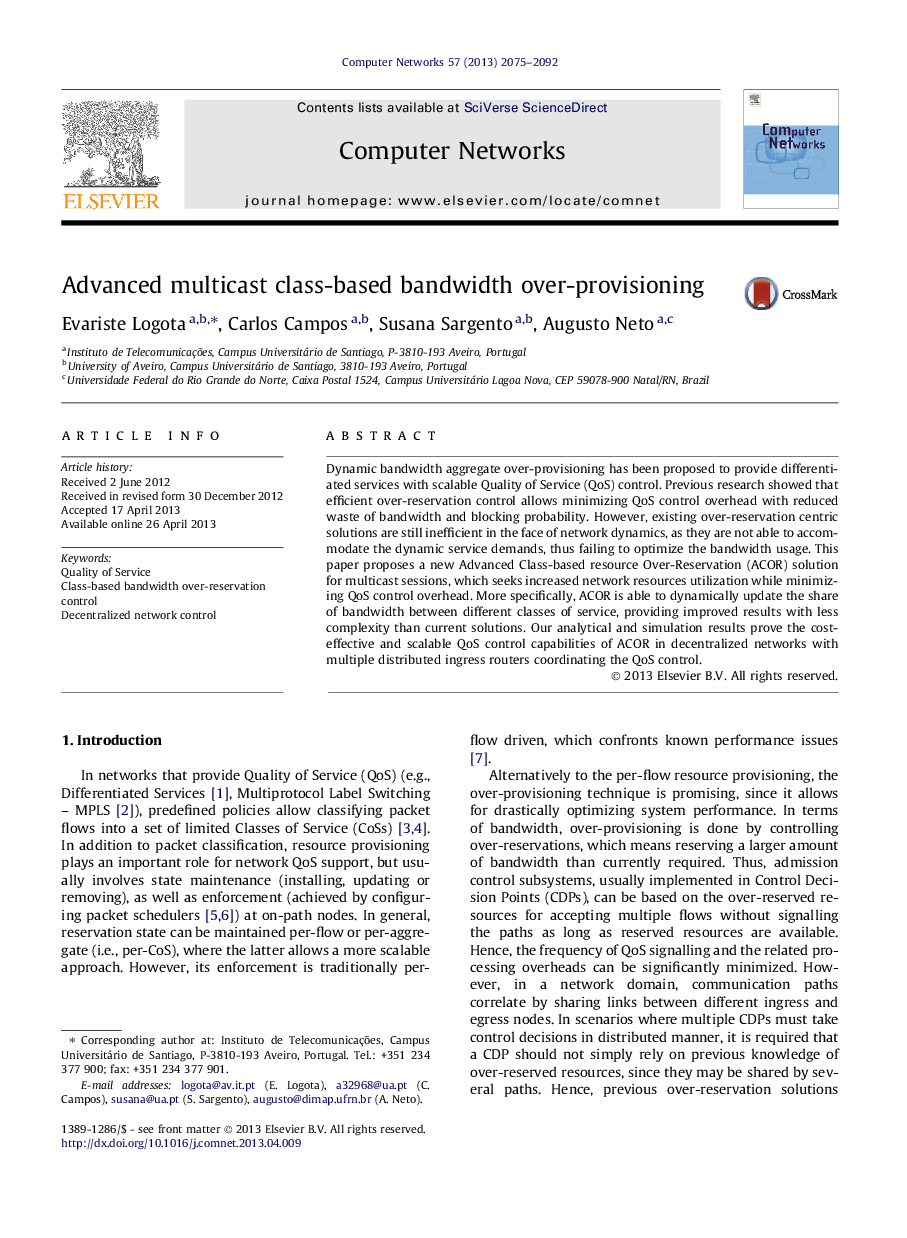 Advanced multicast class-based bandwidth over-provisioning