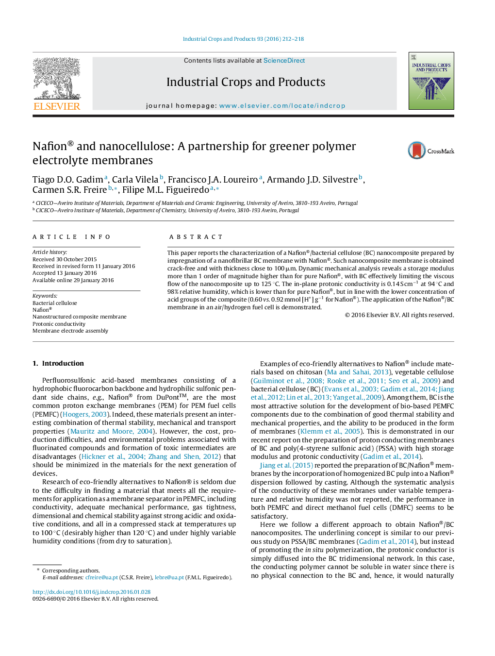 Nafion® and nanocellulose: A partnership for greener polymer electrolyte membranes