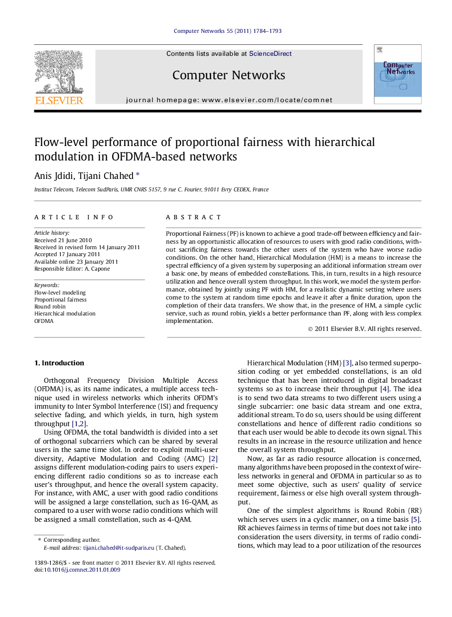 Flow-level performance of proportional fairness with hierarchical modulation in OFDMA-based networks