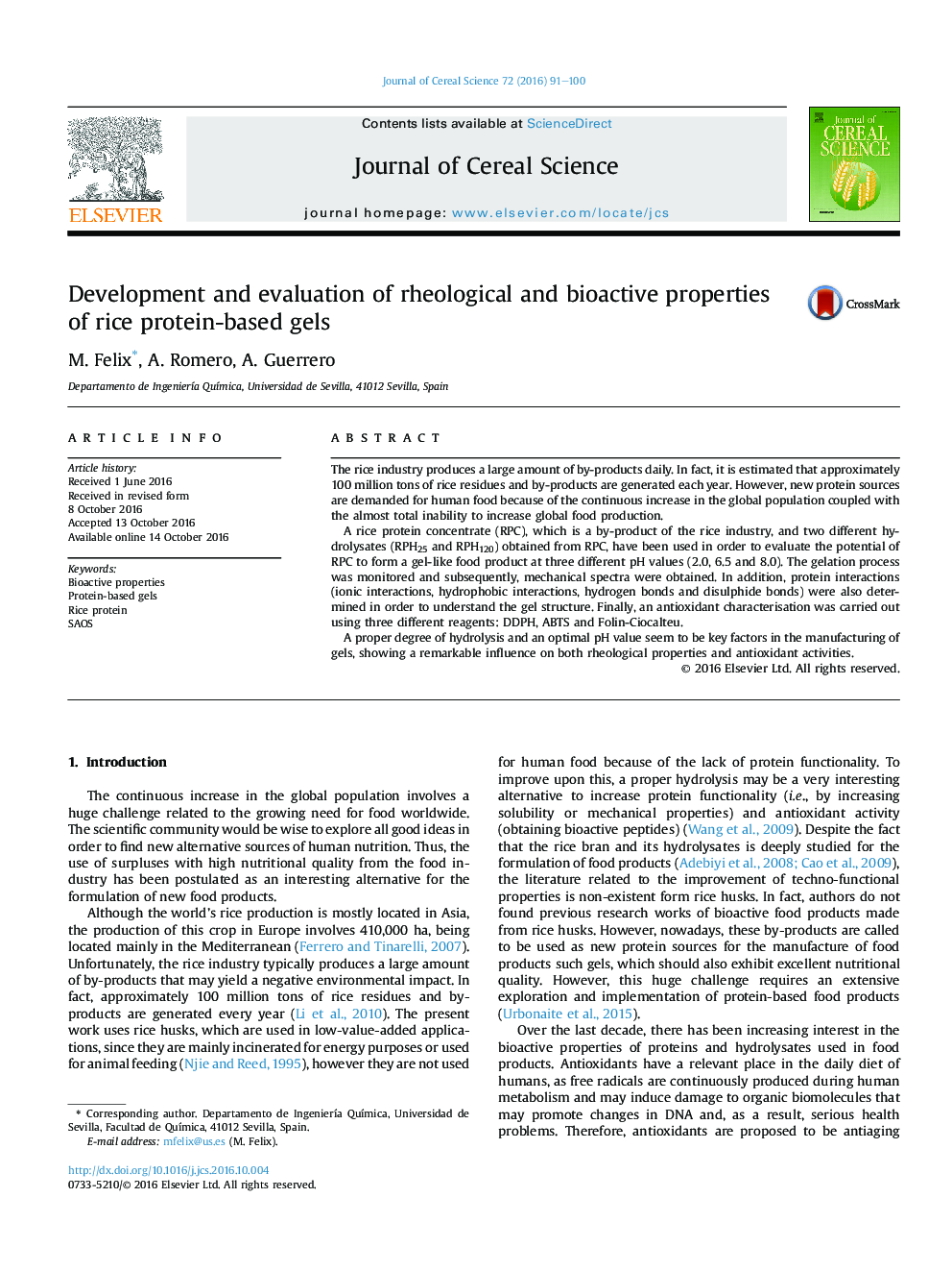 Development and evaluation of rheological and bioactive properties of rice protein-based gels