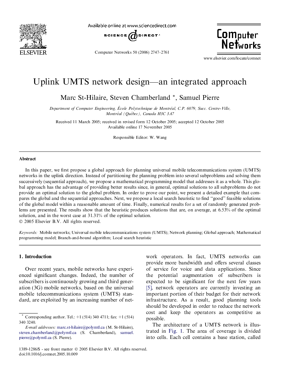 Uplink UMTS network design—an integrated approach