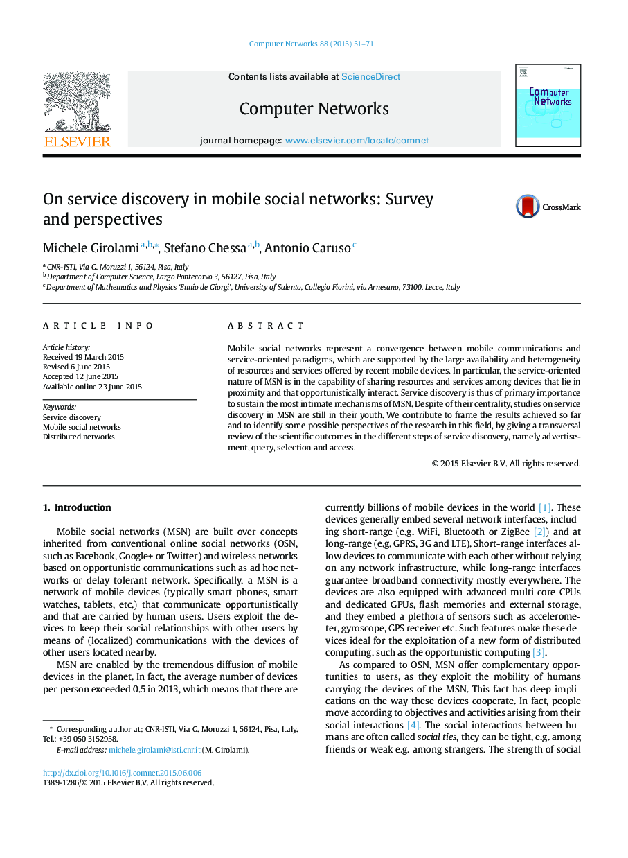 On service discovery in mobile social networks: Survey and perspectives