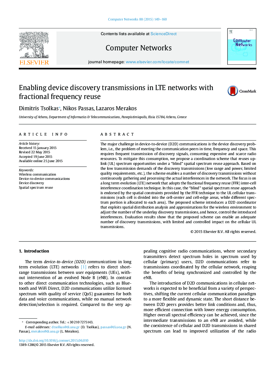 Enabling device discovery transmissions in LTE networks with fractional frequency reuse