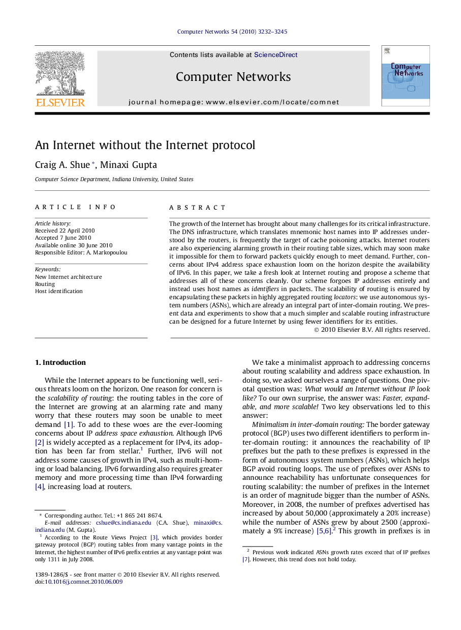 An Internet without the Internet protocol