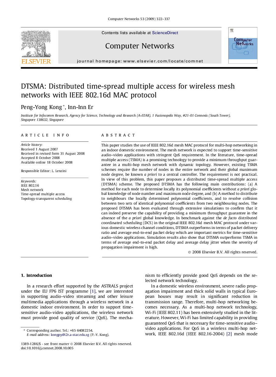 DTSMA: Distributed time-spread multiple access for wireless mesh networks with IEEE 802.16d MAC protocol