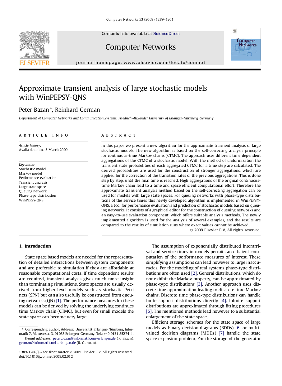 Approximate transient analysis of large stochastic models with WinPEPSY-QNS