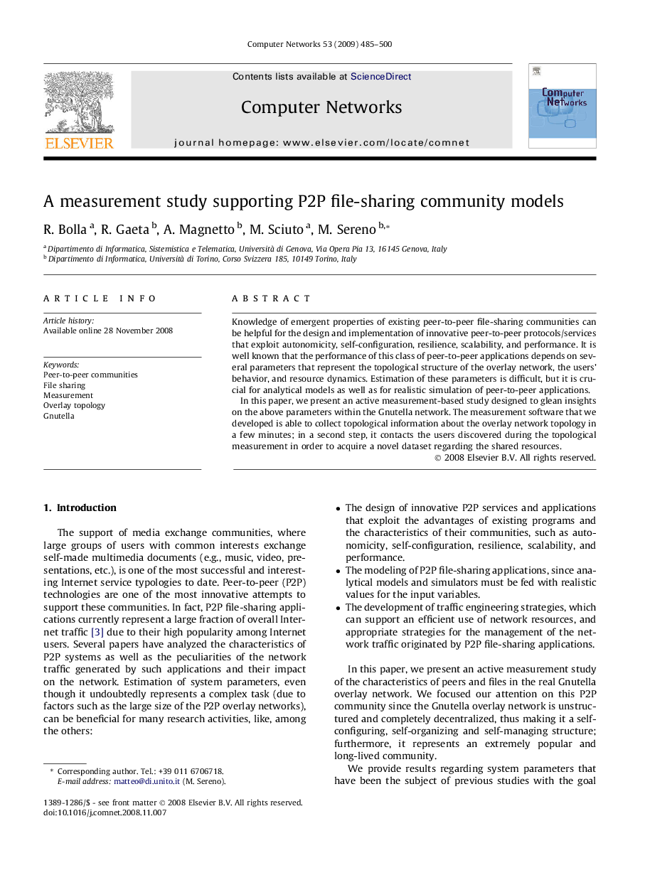 A measurement study supporting P2P file-sharing community models