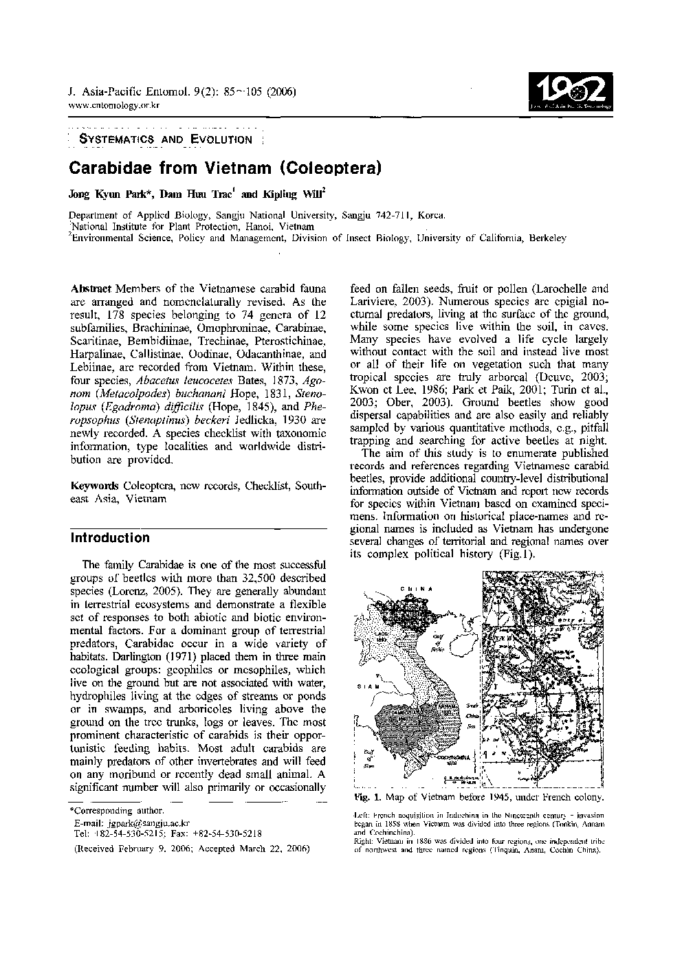 Carabidae from Vietnam (Coleoptera)