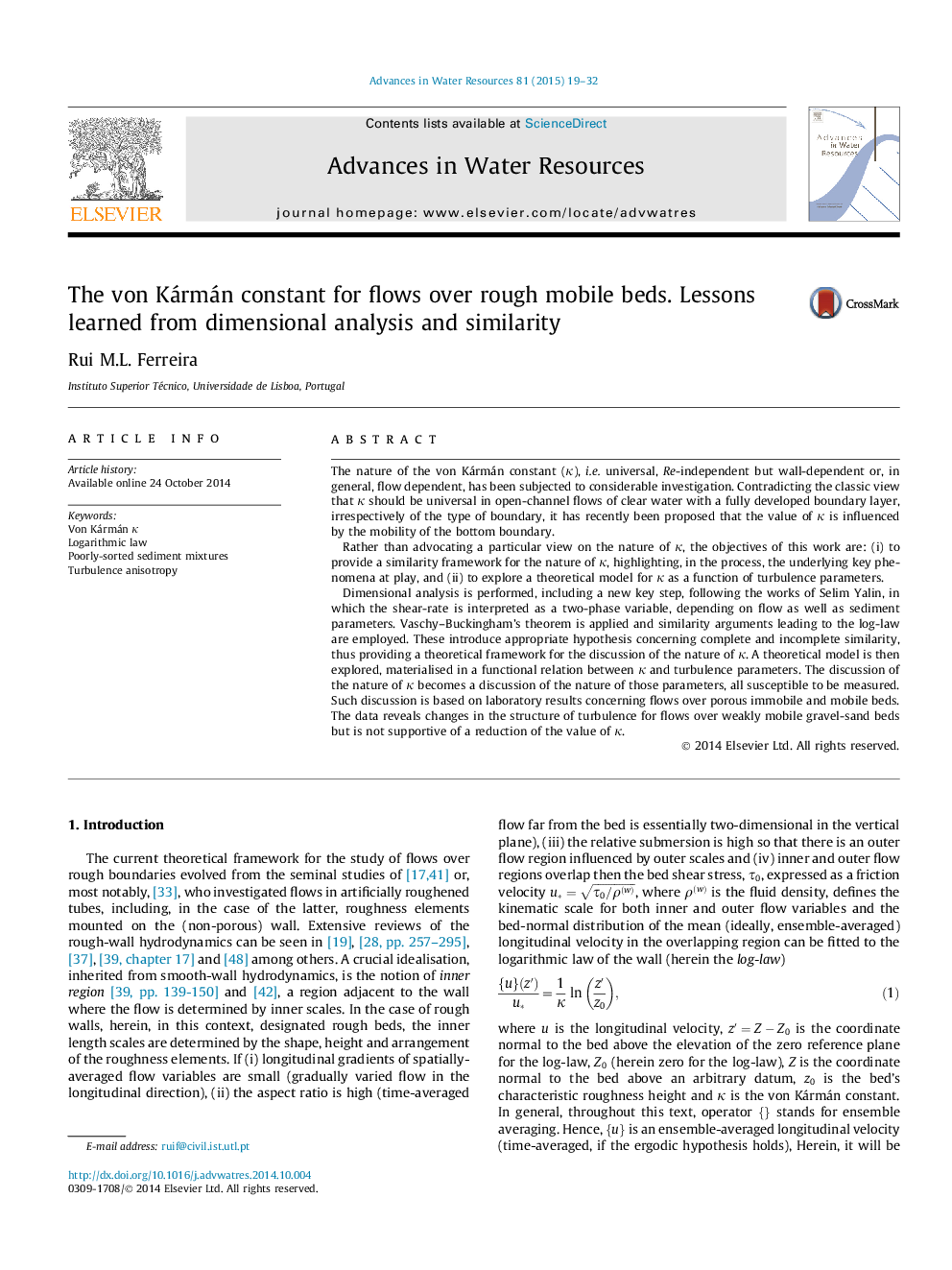 The von Kármán constant for flows over rough mobile beds. Lessons learned from dimensional analysis and similarity