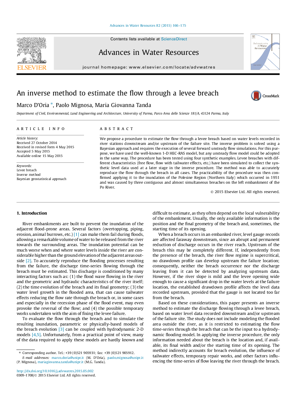 An inverse method to estimate the flow through a levee breach