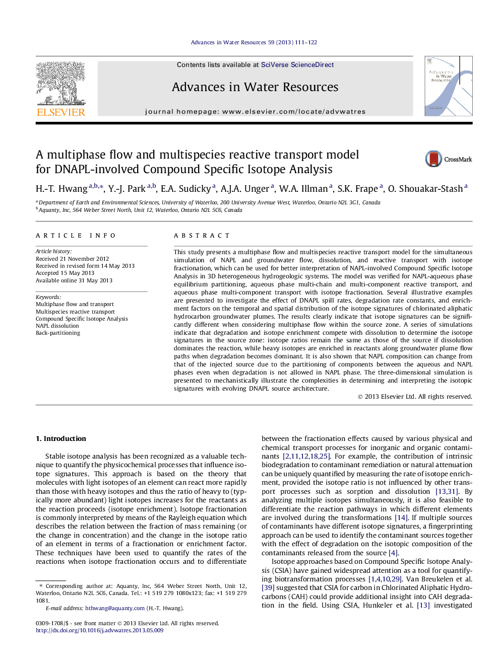 A multiphase flow and multispecies reactive transport model for DNAPL-involved Compound Specific Isotope Analysis