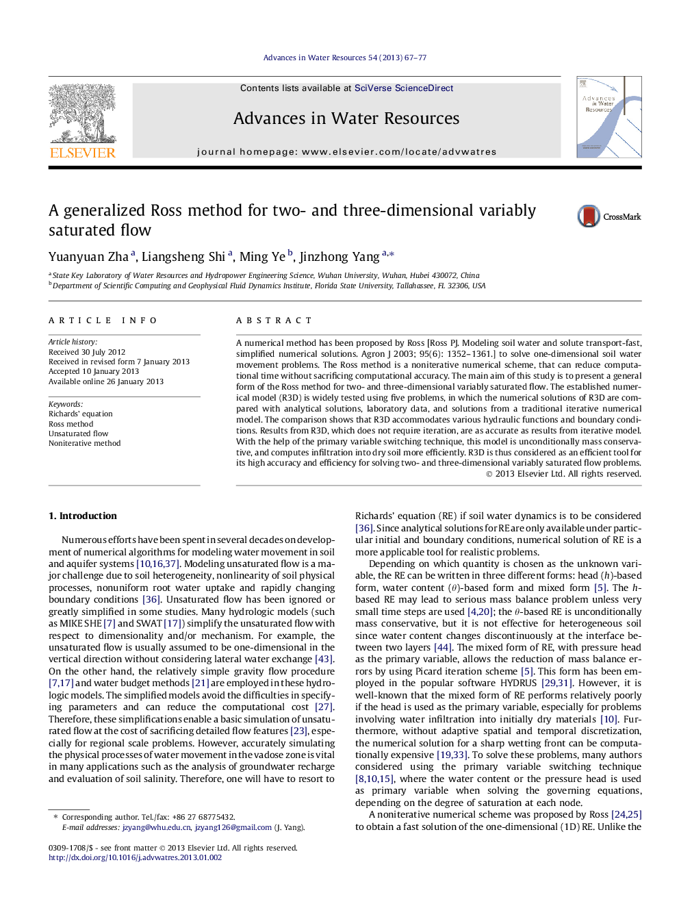 A generalized Ross method for two- and three-dimensional variably saturated flow