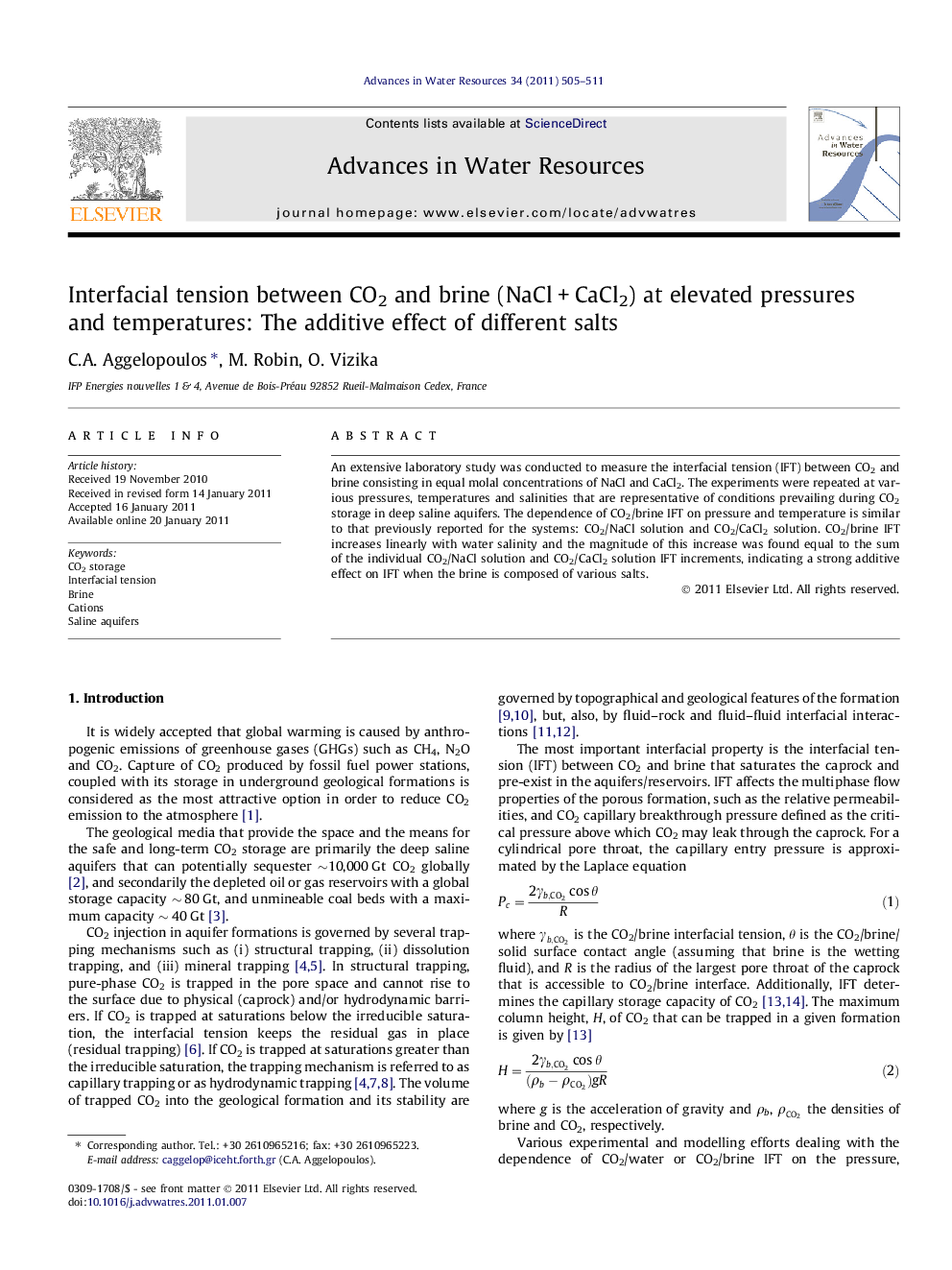 Interfacial tension between CO2 and brine (NaCl + CaCl2) at elevated pressures and temperatures: The additive effect of different salts