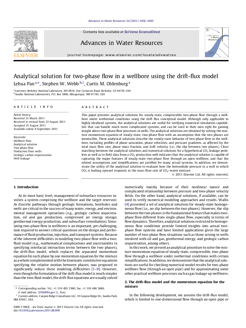 Analytical solution for two-phase flow in a wellbore using the drift-flux model