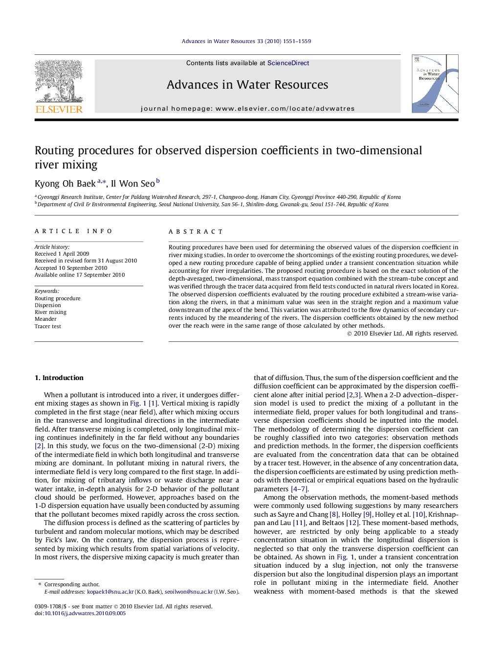 Routing procedures for observed dispersion coefficients in two-dimensional river mixing