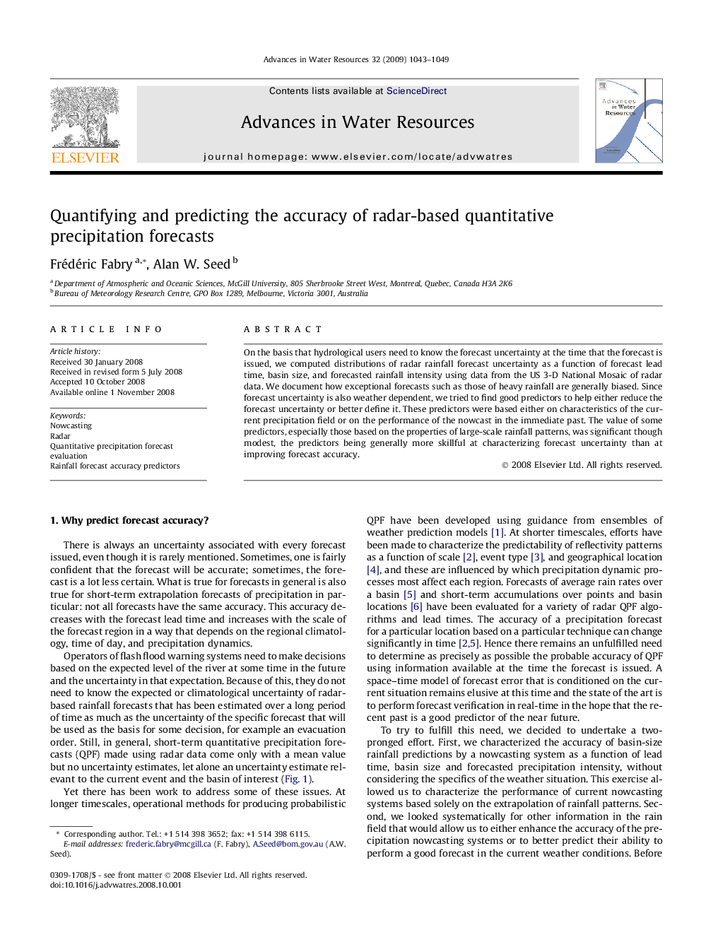 Quantifying and predicting the accuracy of radar-based quantitative precipitation forecasts