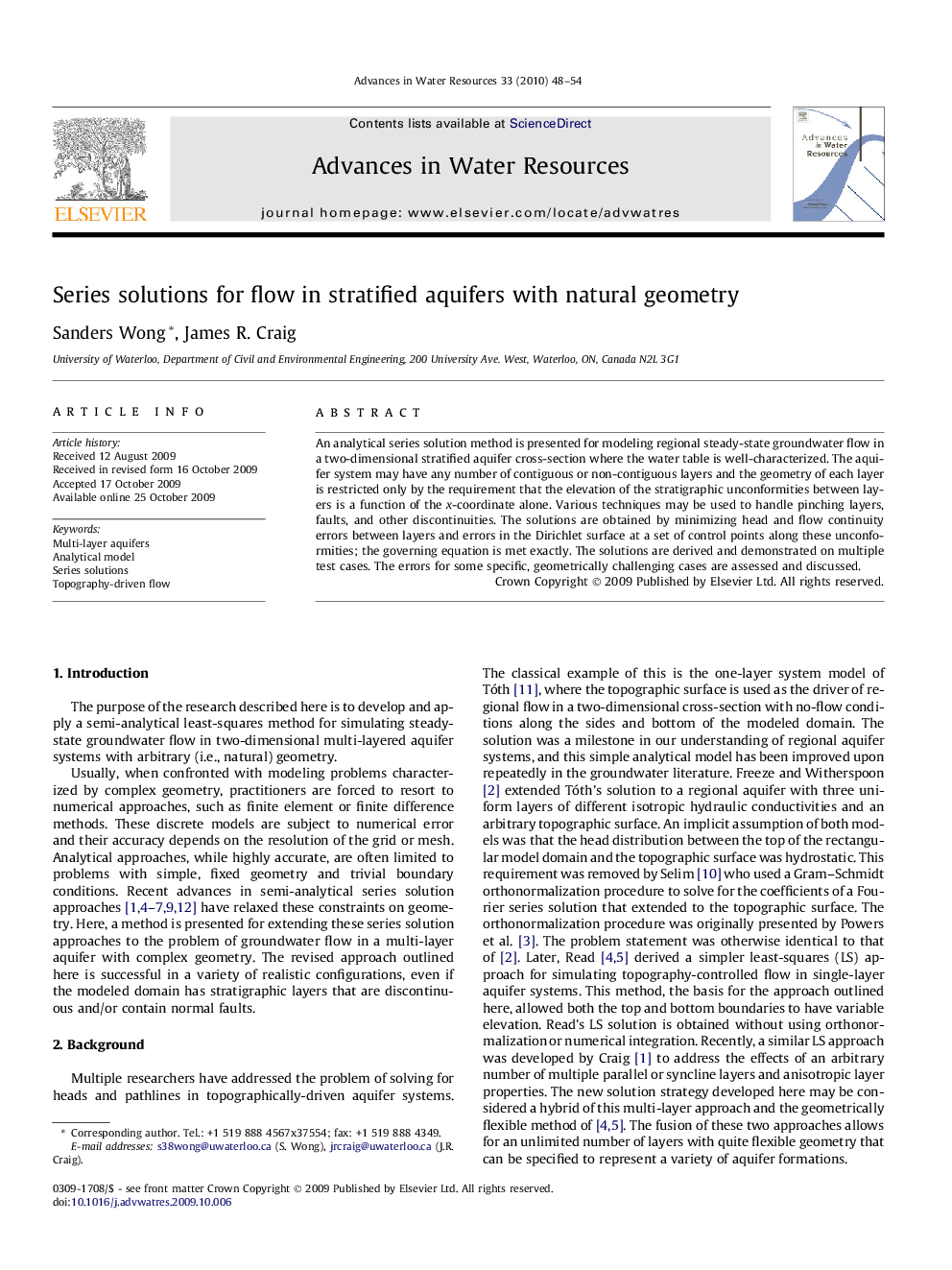 Series solutions for flow in stratified aquifers with natural geometry