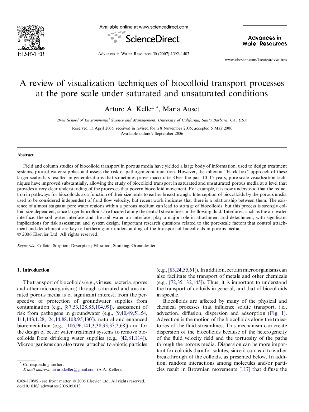 A review of visualization techniques of biocolloid transport processes at the pore scale under saturated and unsaturated conditions