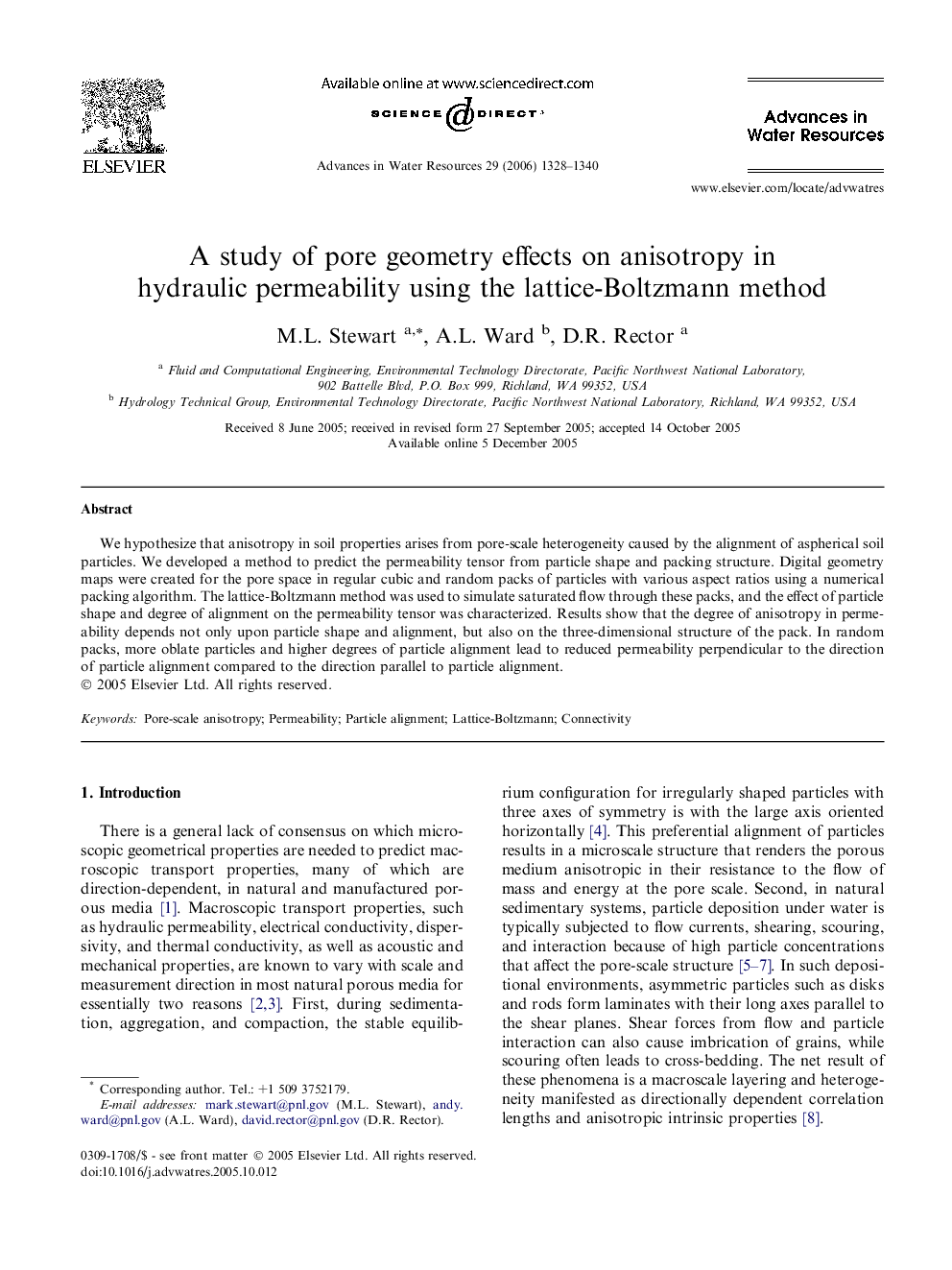 A study of pore geometry effects on anisotropy in hydraulic permeability using the lattice-Boltzmann method