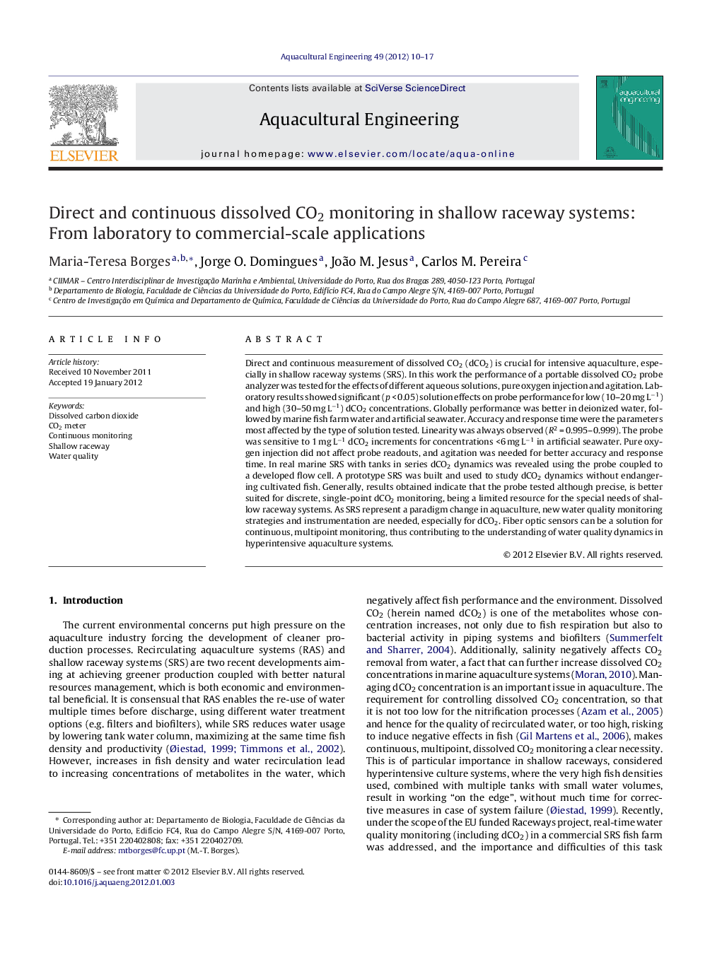 Direct and continuous dissolved CO2 monitoring in shallow raceway systems: From laboratory to commercial-scale applications