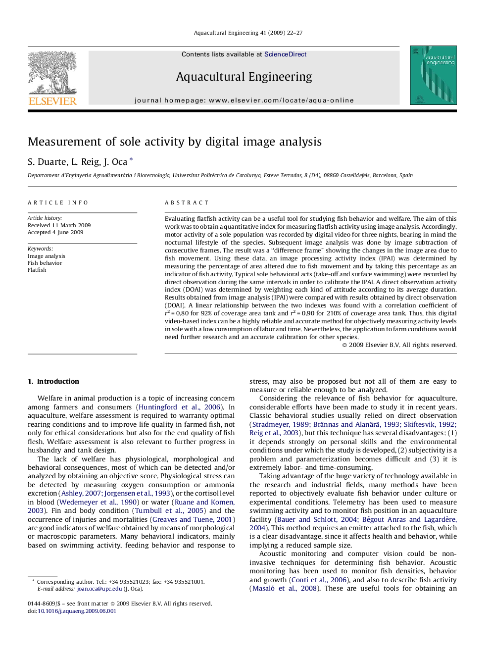 Measurement of sole activity by digital image analysis