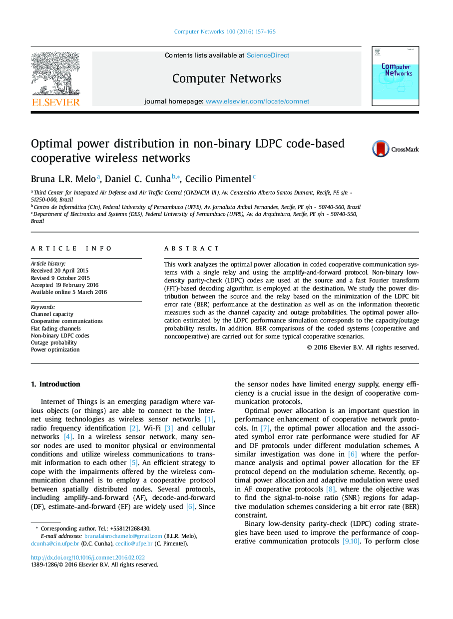 Optimal power distribution in non-binary LDPC code-based cooperative wireless networks