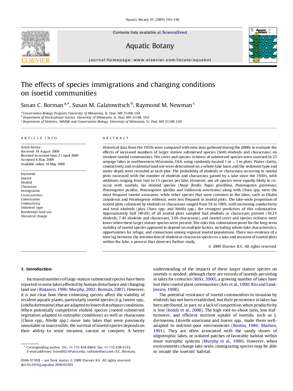 The effects of species immigrations and changing conditions on isoetid communities