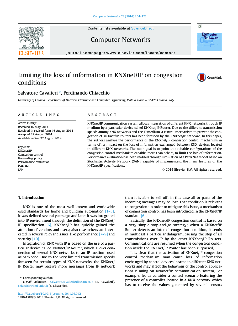 Limiting the loss of information in KNXnet/IP on congestion conditions