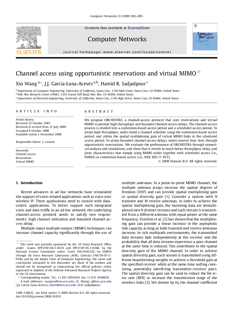 Channel access using opportunistic reservations and virtual MIMO