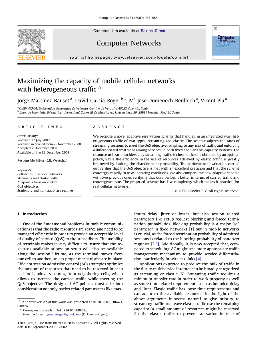 Maximizing the capacity of mobile cellular networks with heterogeneous traffic 