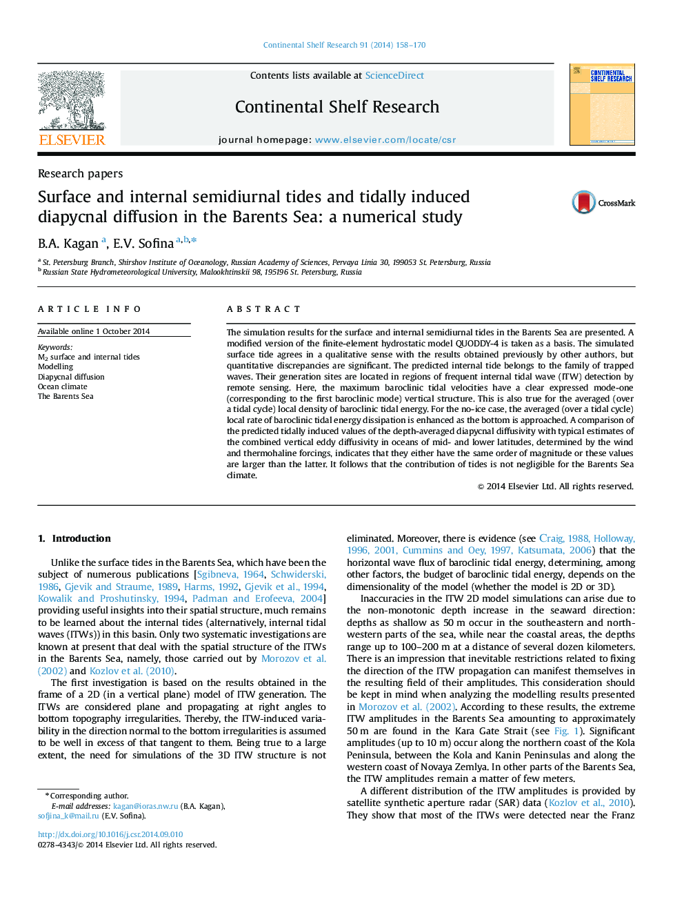 Surface and internal semidiurnal tides and tidally induced diapycnal diffusion in the Barents Sea: a numerical study