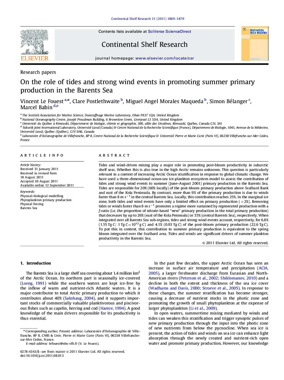 On the role of tides and strong wind events in promoting summer primary production in the Barents Sea