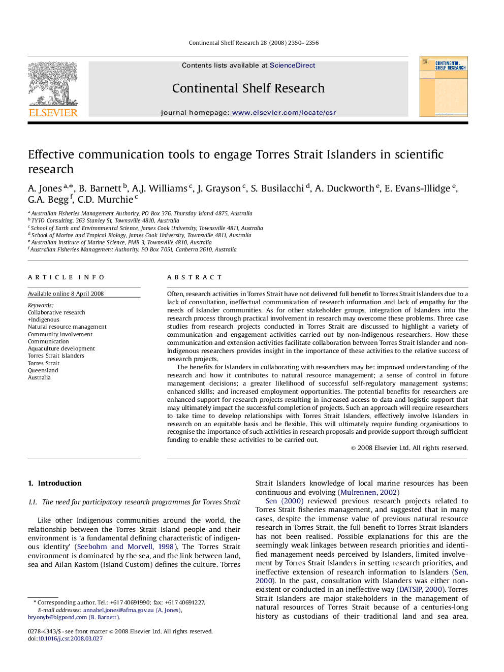 Effective communication tools to engage Torres Strait Islanders in scientific research