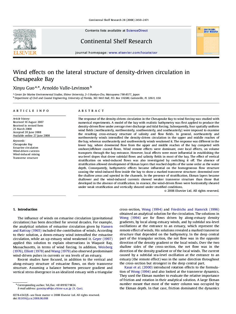 Wind effects on the lateral structure of density-driven circulation in Chesapeake Bay