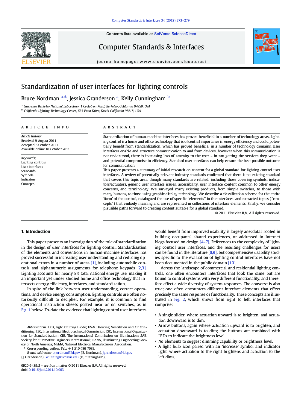 Standardization of user interfaces for lighting controls