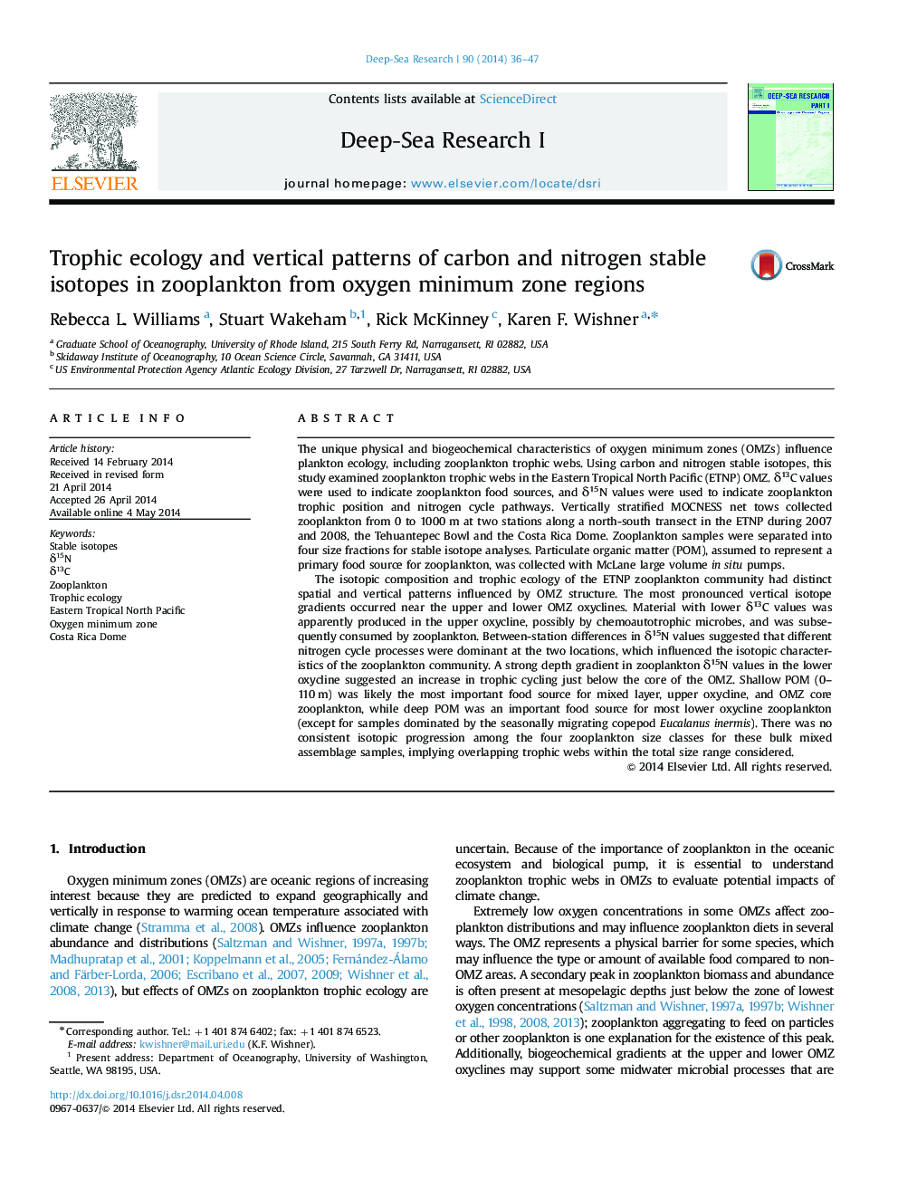 Trophic ecology and vertical patterns of carbon and nitrogen stable isotopes in zooplankton from oxygen minimum zone regions