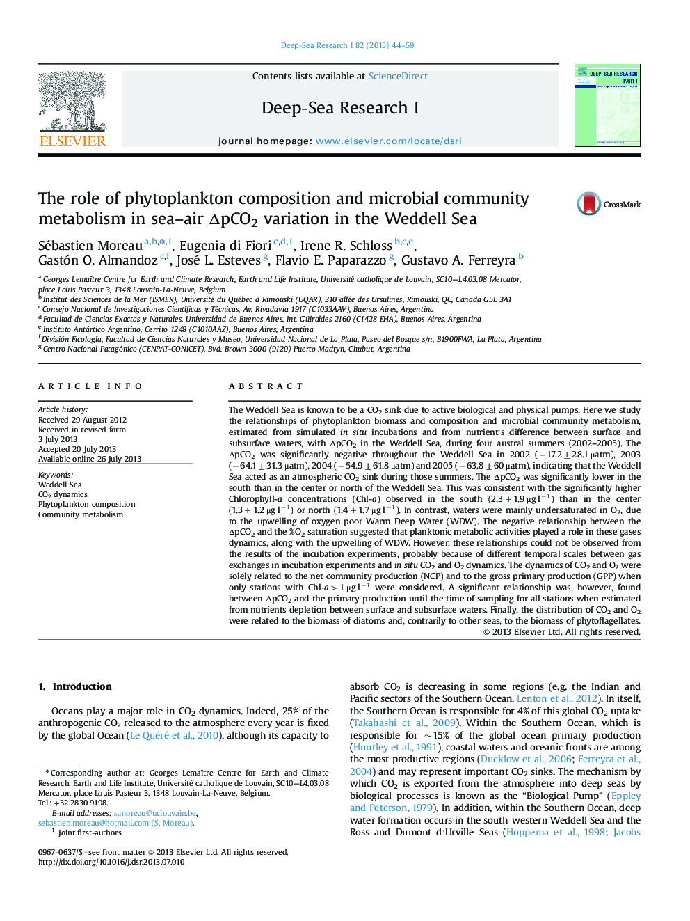 The role of phytoplankton composition and microbial community metabolism in sea–air ΔpCO2 variation in the Weddell Sea
