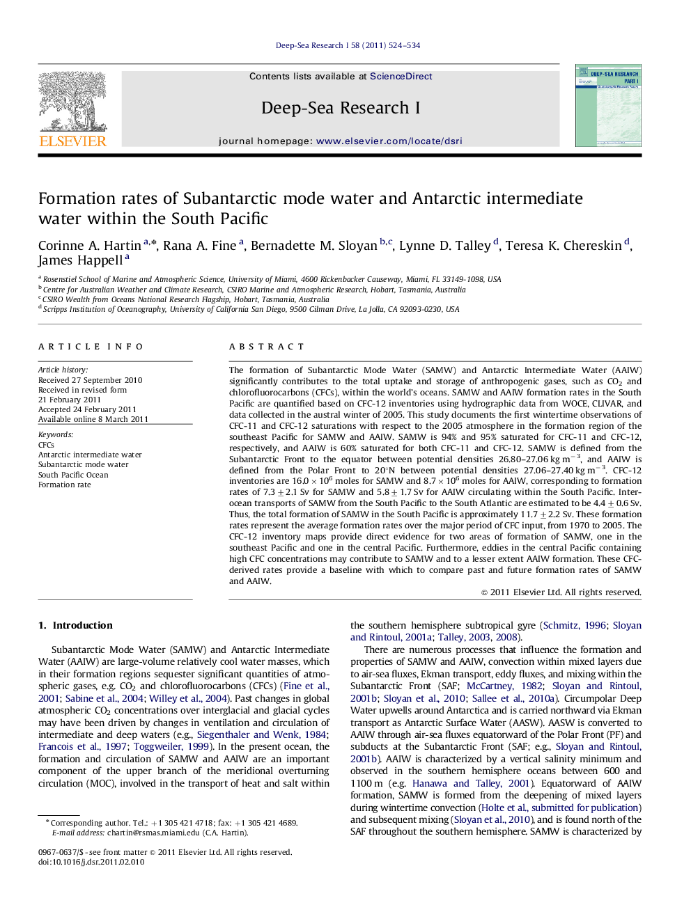 Formation rates of Subantarctic mode water and Antarctic intermediate water within the South Pacific