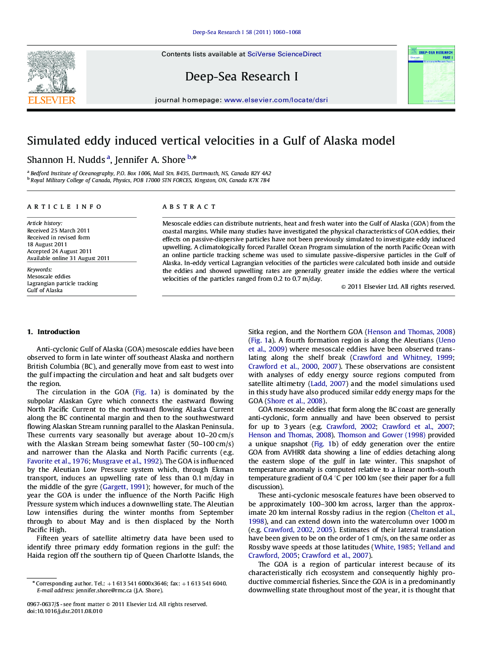 Simulated eddy induced vertical velocities in a Gulf of Alaska model