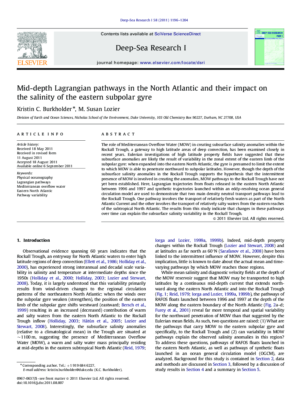 Mid-depth Lagrangian pathways in the North Atlantic and their impact on the salinity of the eastern subpolar gyre