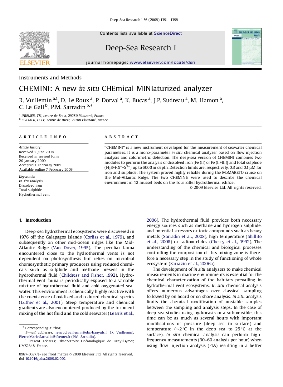 CHEMINI: A new in situ CHEmical MINIaturized analyzer