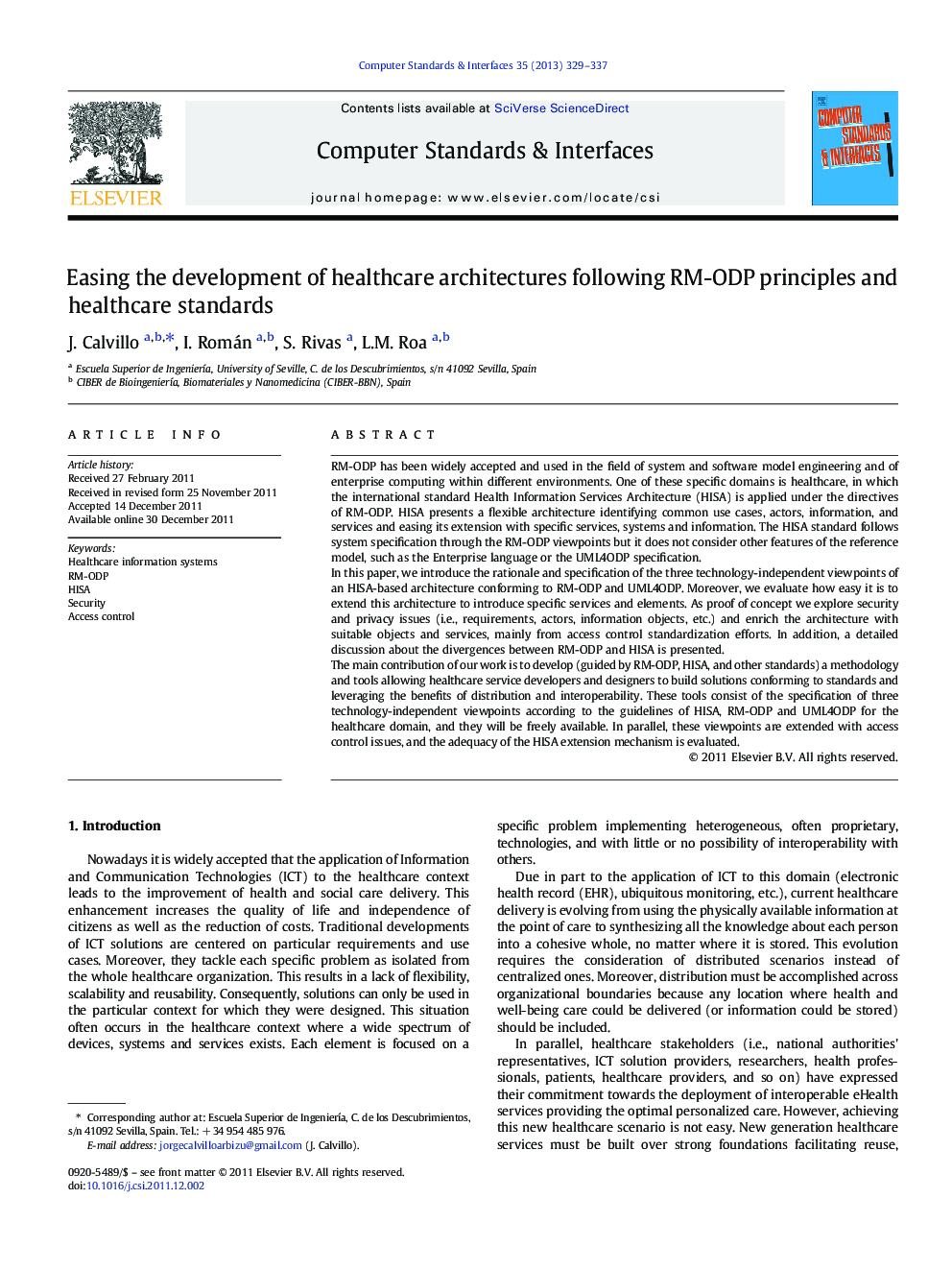 Easing the development of healthcare architectures following RM-ODP principles and healthcare standards