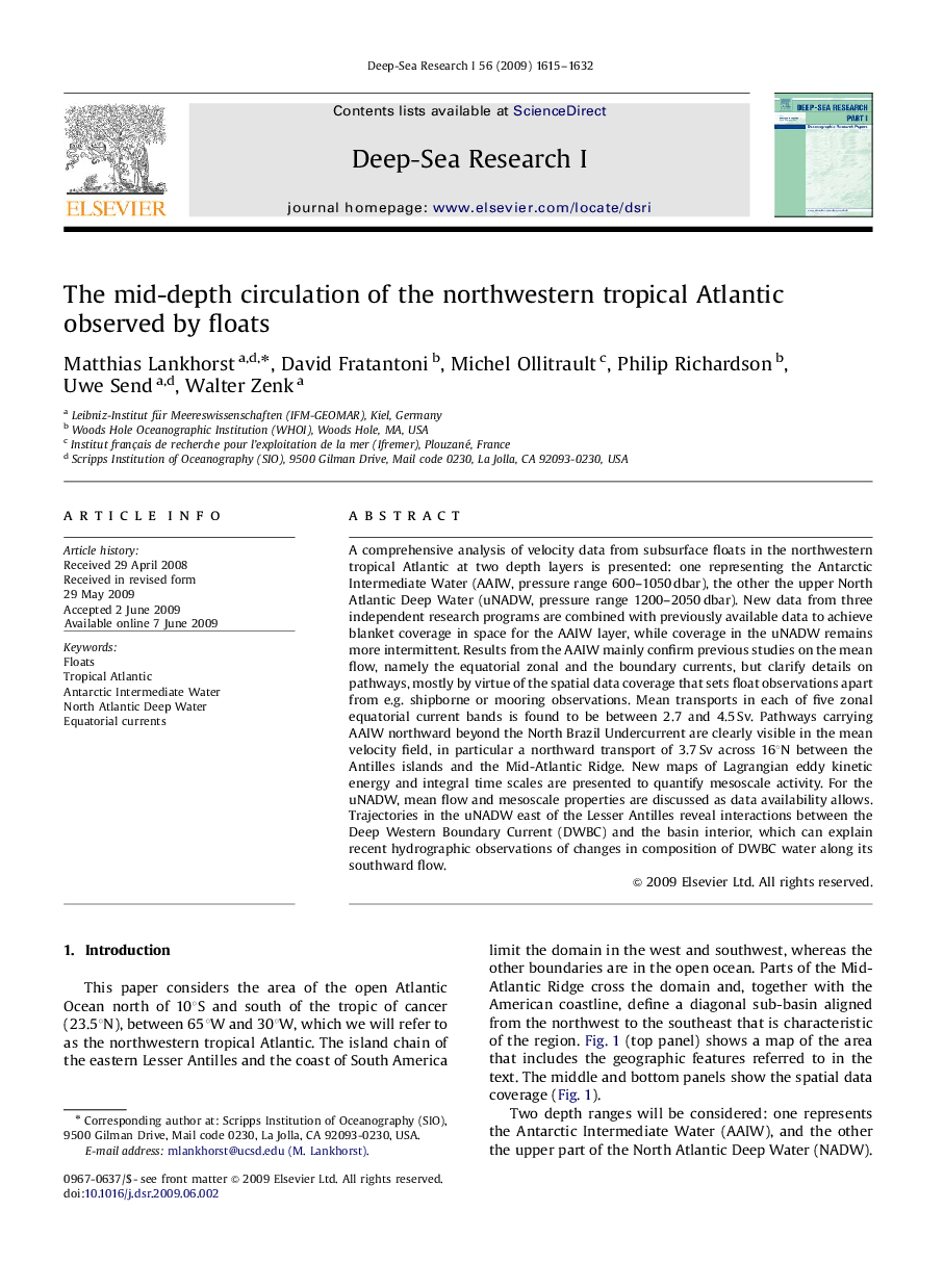 The mid-depth circulation of the northwestern tropical Atlantic observed by floats