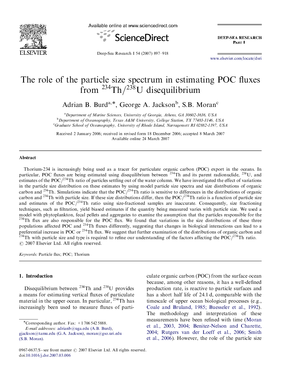 The role of the particle size spectrum in estimating POC fluxes from Th234/U238 disequilibrium