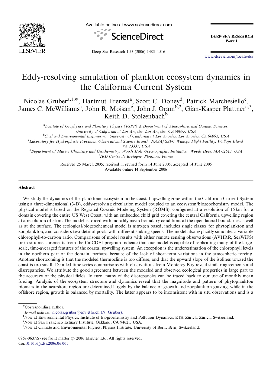 Eddy-resolving simulation of plankton ecosystem dynamics in the California Current System