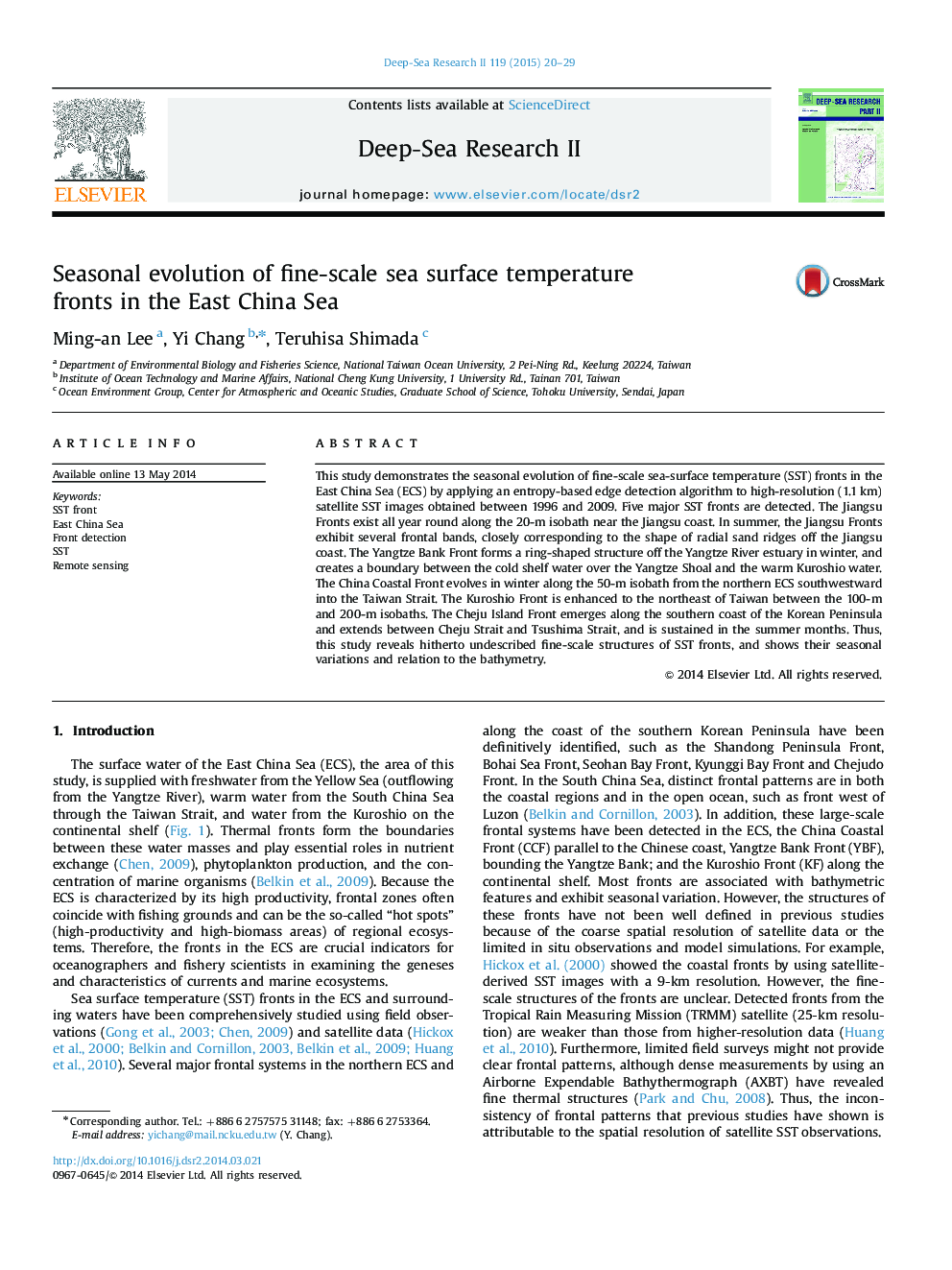 Seasonal evolution of fine-scale sea surface temperature fronts in the East China Sea