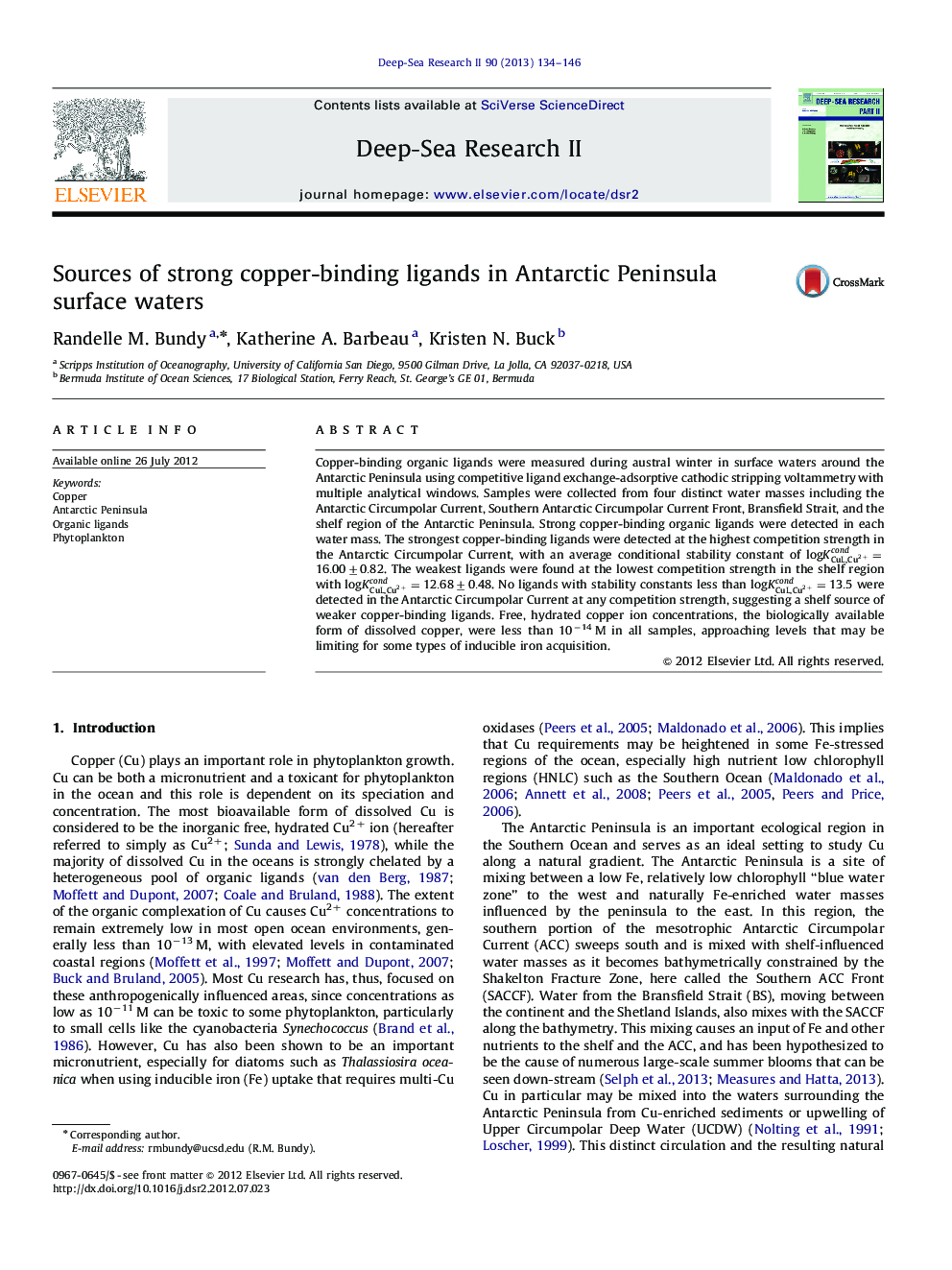 Sources of strong copper-binding ligands in Antarctic Peninsula surface waters