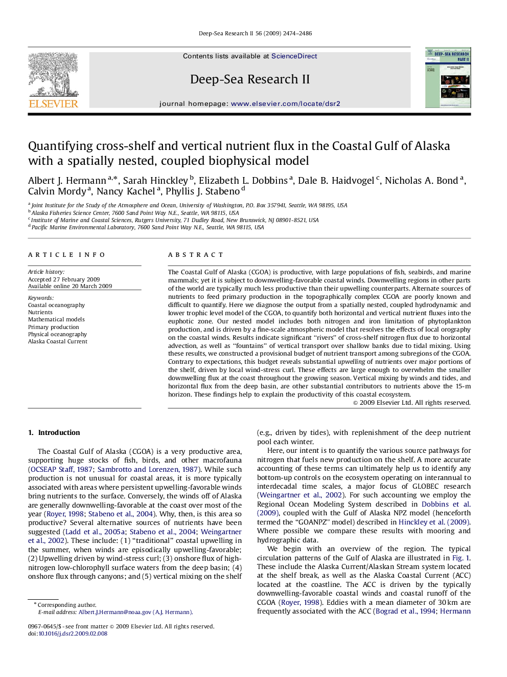 Quantifying cross-shelf and vertical nutrient flux in the Coastal Gulf of Alaska with a spatially nested, coupled biophysical model